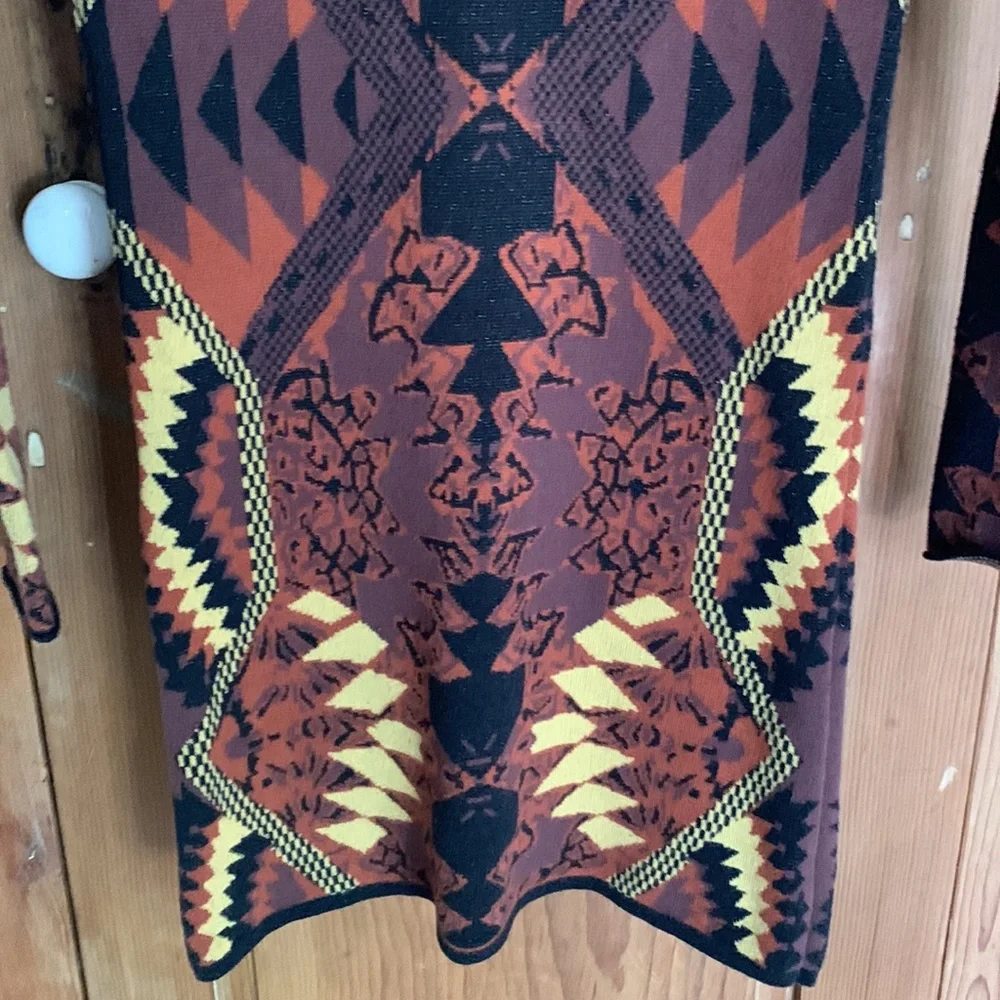 Free People Huntress of the Man aztec print long sleeve bodycon dress NWT - Picture 9 of 13